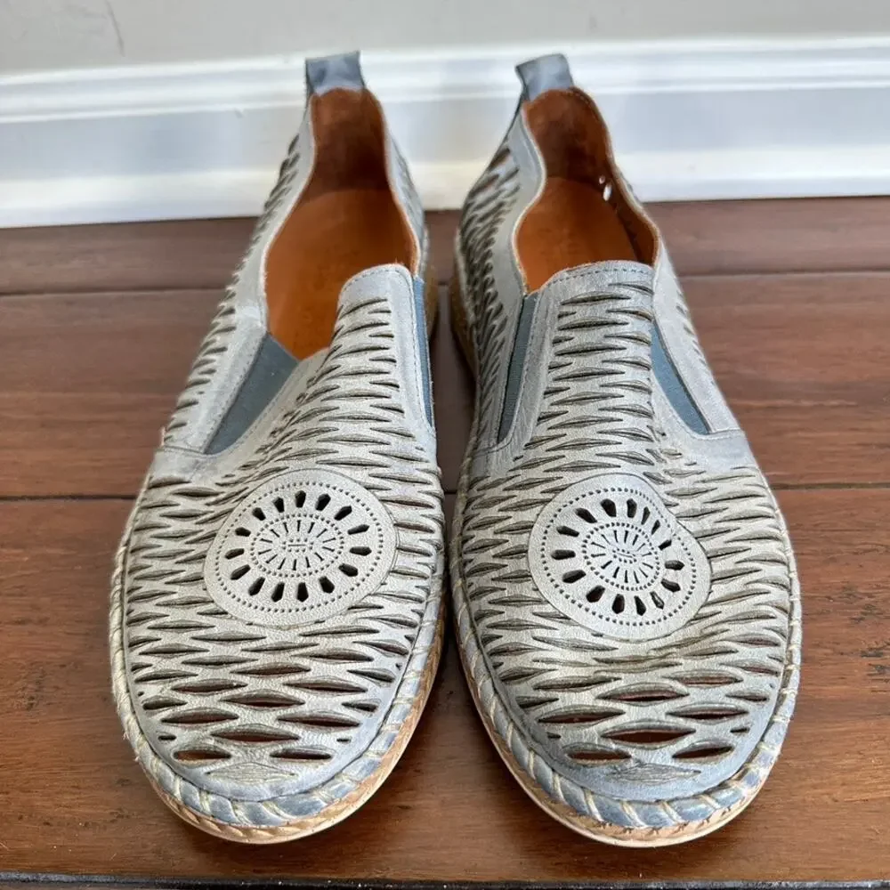 Spring Step Womens Sz 40 EU 9.5 US Newday Slip-On Shoe Leather Flats Blue - Picture 7 of 13